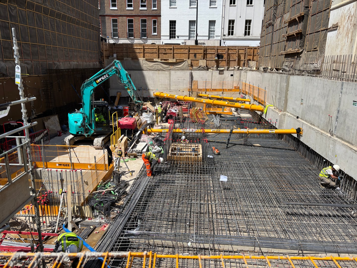 12–13 Bruton Street basement construction progress