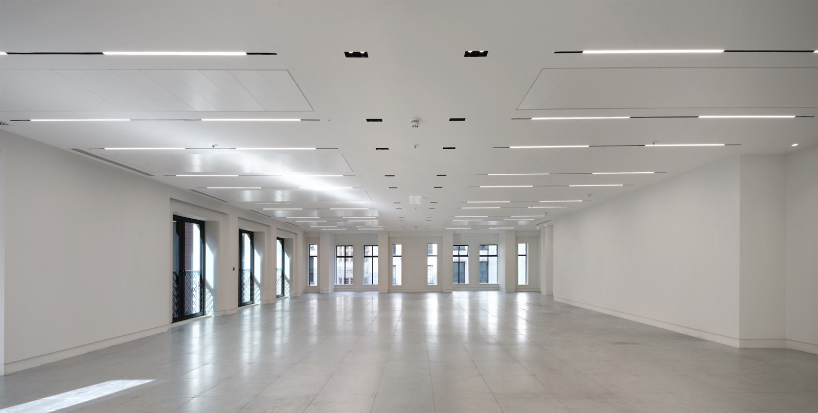 Completed open-plan office floor at Hanover Place