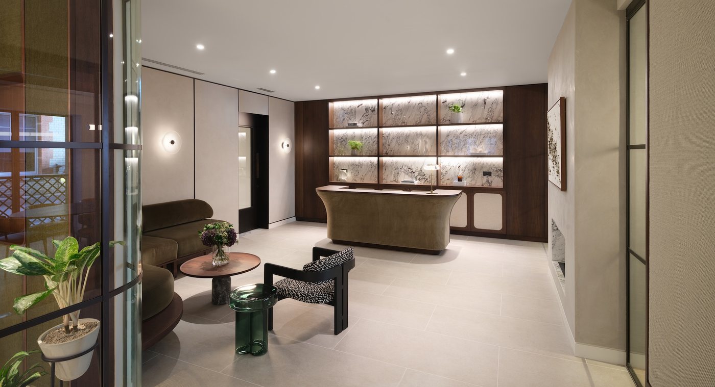 Reception and waiting area at 7 Pollen Street