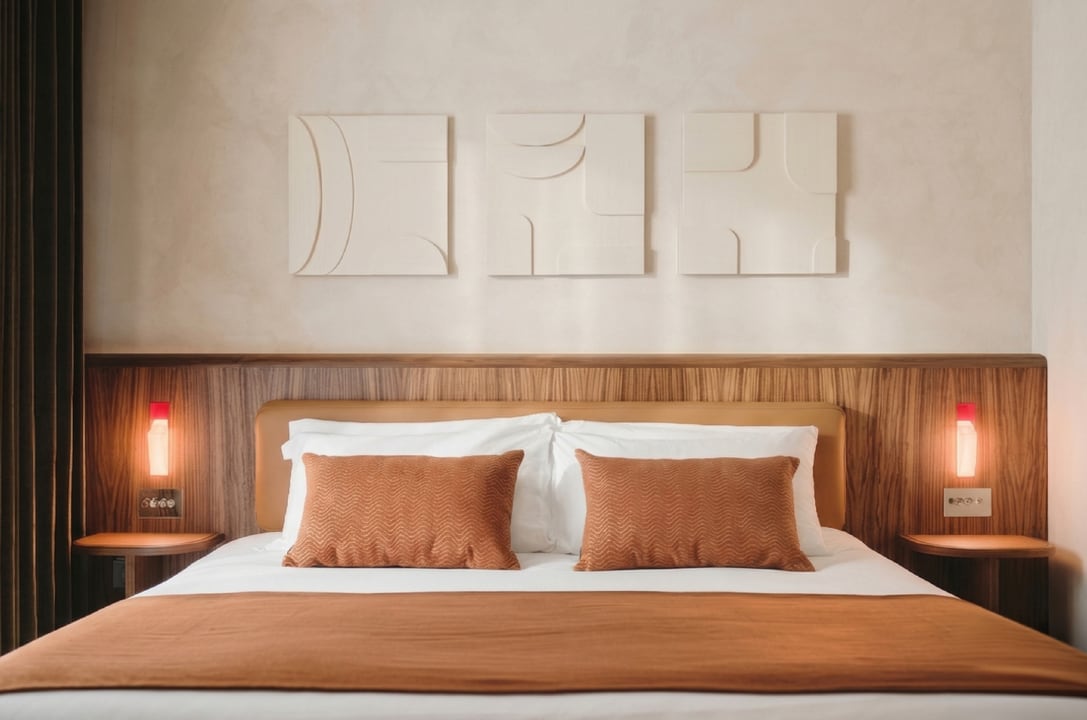 Refurbished guest bedroom at The Resident Hotel Soho