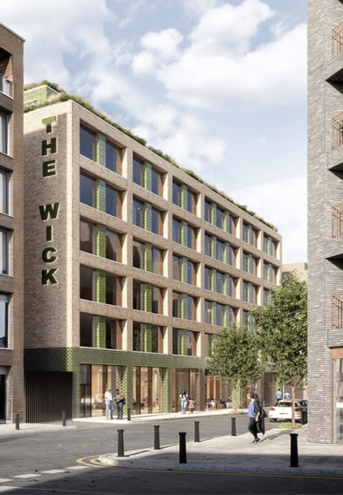 Architectural visualisation of The Wick hotel from Rothbury Road